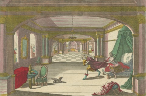 Optical Print of Joseph Tempted by Potiphar’s Wife, 1770, Dramatic Bible Scene, close-up 1