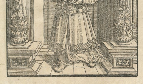 Rare 16th Century Biblical Woodcut of Aaron the High Priest, c.1560 to 1580, close-up 3