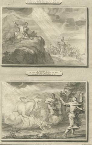 Fire from Heaven and Elijah's Chariot of Fire, Pieter Mortier, circa 1700