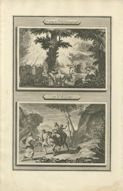 Antique Bible Print Set, Genesis & Exodus Scenes, Mortier c.1700, view 5