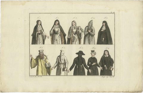 Set of 8 Antique Prints of Religious Figures and Turks in the Middle Ages, view 9