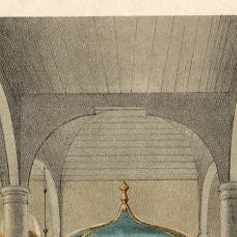 Antique Print of a Church Interior in Batavia 'Jakarta', Indonesia, 1888, close-up 1