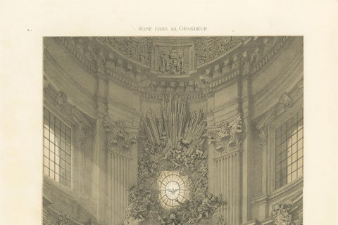 Chair of St Peter, Vatican, Baroque Masterpiece Interior, 1868, close-up 6