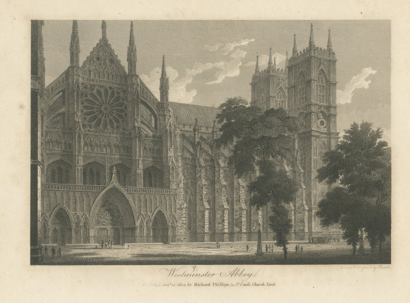 Westminster Abbey, the North Front and Western Towers, 1804