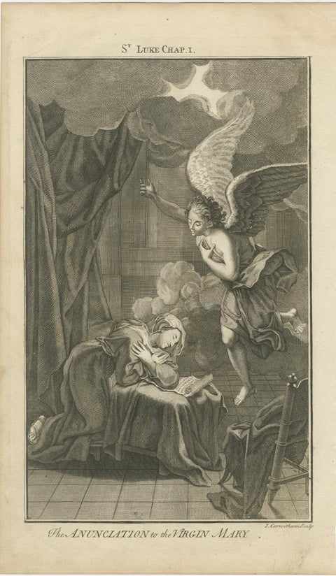 Set of Biblical Engravings, Nativity, Luke the Evangelist & Annunciation, c1735, view 4