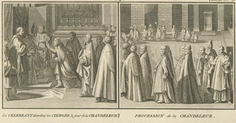Holy Week and Candlemas Rites, 1734 Engraving of Catholic Liturgical Scenes, close-up 5
