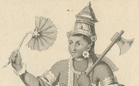 Rare 1806 Krishna Vishnu Avatar Antique Print, Hindu Engraving Collectible, close-up 5