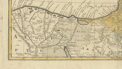 Holy Land Map Palestine Homann Heirs, Hand Colored, c.1744, close-up 3