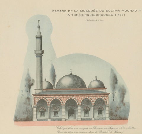 Original 1924 Ottoman Mosque Facades, Yeşil Djami & Sultan Murad Mosque, Bursa, close-up 2