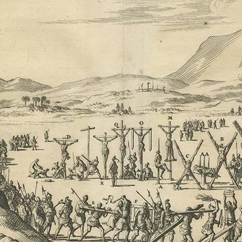 Antique Print of the Ancient Punishment by Crucifixion 'Constantine the Great', close-up 2