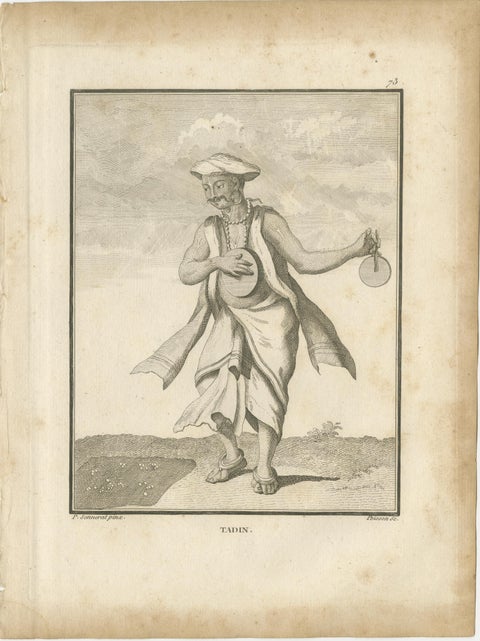 Hindu Temple Musicians, Tadin and Chief of the Tadins, 1806, view 2