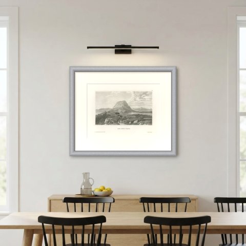 Mount Tabor, Galilee, Antique Steel Engraved View of the Holy Land, circa 1850, shown framed on a wall, true to size