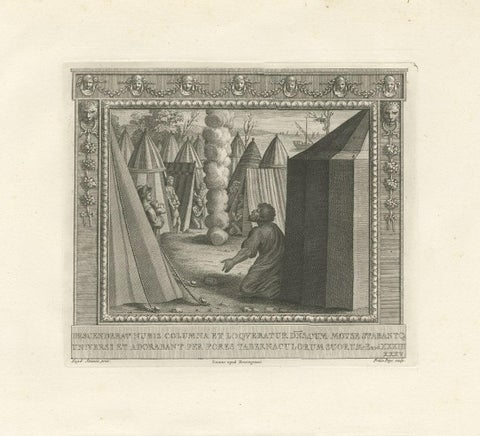 Antique Religion Print Depicting Moses Descending from Mount Sinai, C.1850, close-up 1