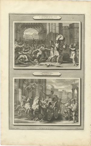 A Lord Trampled at Samaria and the Death of Jezebel, Pieter Mortier, circa 1700
