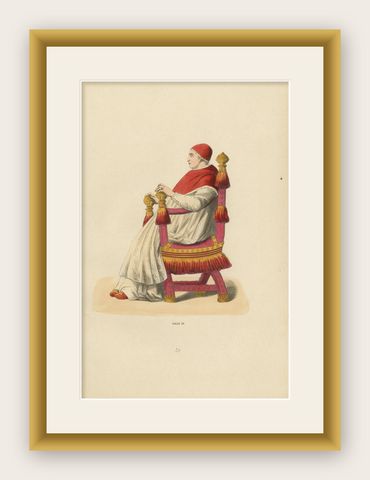 In Sacred Contemplation: Pope Sixtus IV on the Papal Throne, 1847, shown framed