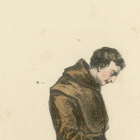 Passioniste, 1862 Litho of a Passionist Monk embodying Humility and Simplicity, close-up 1