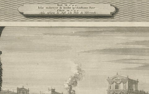 Antique Biblical Engravings, The Rich Young Man & Christ Teaching Jews, c.1700, close-up 2