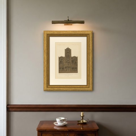Carved Oak Retable of 1500, Saint Germain l'Auxerrois, Paris, 1851, shown framed on a wall, true to size