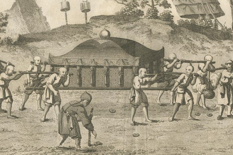 Chinese Funeral Procession with Palanquin, Engraving after Sonnerat, 1806, close-up 4