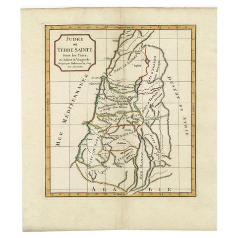 Antique Map of the Holy Land by Delamarche, 1806