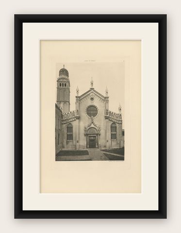 Pl. 26 Antique Print of Madonna dell'Orto in Venice, circa 1890, shown framed