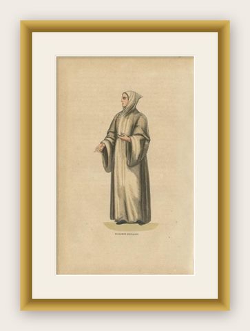 Antique Print of a Monk of the Order of Feuillants, 1845, shown framed