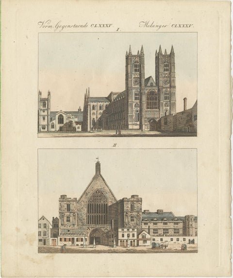 Westminster Abbey and Winchester Cathedral, Bertuch's Picture Book, circa 1800, view 2