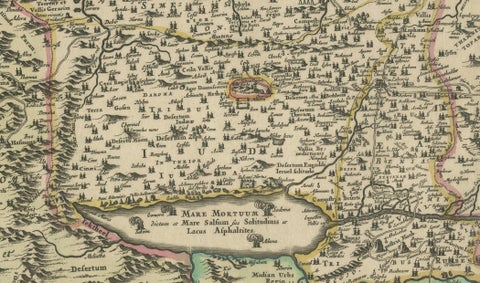 Frederic de Wit Map of Palestine, Terra Sancta, Amsterdam c.1670, close-up 4