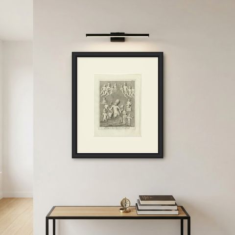 Elephanta Cave Sculpture at Station 4, Antique Niebuhr Print, 1780, shown framed on a wall, true to size