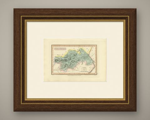 Tribe of Benjamin with Jericho and Bethel, Antique Wyld Map, 1823, shown framed