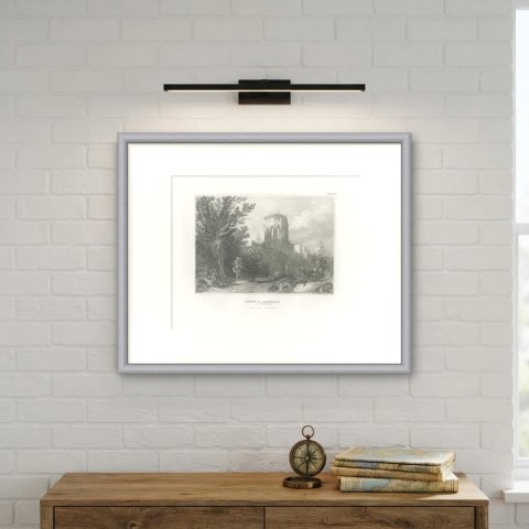 Ruins of Samaria in Palestine, Antique Romantic Landscape View, circa 1850, shown framed on a wall, true to size