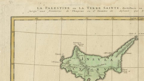 Holy Land Map Palestine Homann Heirs, Hand Colored, c.1744, close-up 6