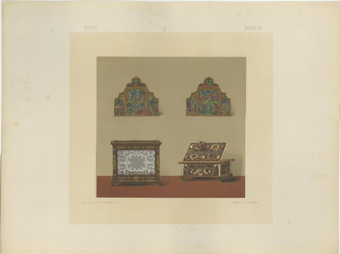 Pair Bavarian Royal Chapel Decorative Objects Chromolithographs, Munich, 1874, view 2