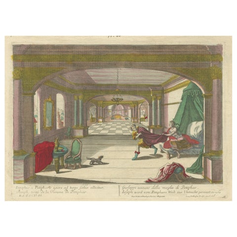 Optical Print of Joseph Tempted by Potiphar’s Wife, 1770, Dramatic Bible Scene