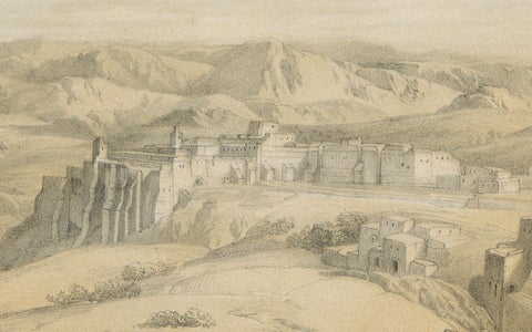 19th-Century Chromolithograph of Bethlehem, Biblical Landscape of 1862, close-up 2