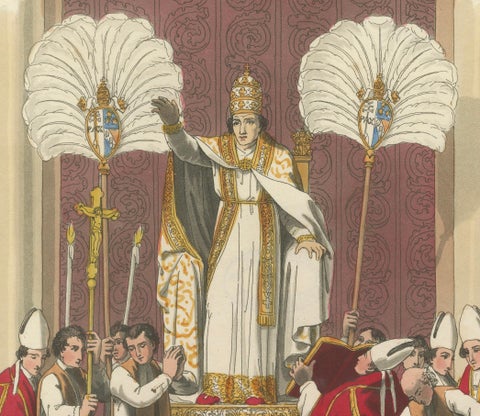 Pope Pius VII Giving His Benediction from St Peter’s Balcony, Engraved in 1819, close-up 3