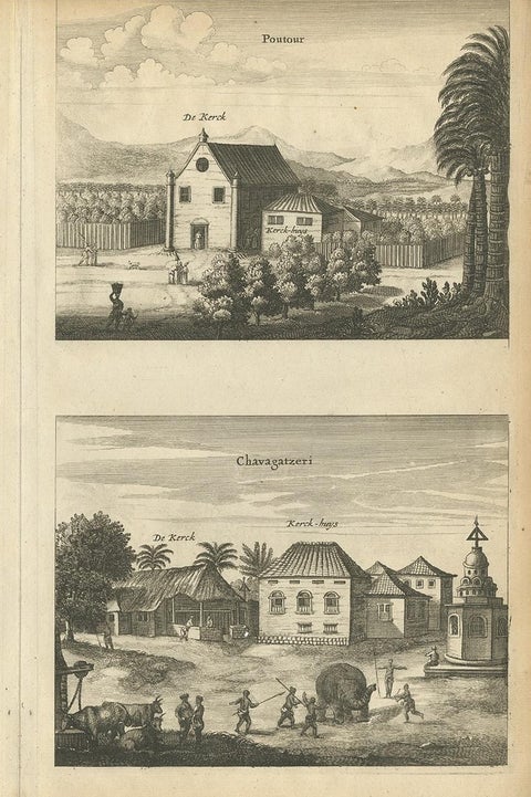 Antique Print of the Churches of Kopay, Poutour, Navacouli and Chavagatzeri, view 4