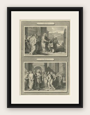 Christ Heals the Man Born Blind & The Woman Taken in Adultery, ca. 1700, shown framed