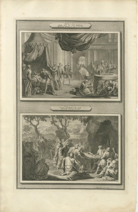 Antique Bible Print Set, Genesis & Exodus Scenes, Mortier c.1700, view 7
