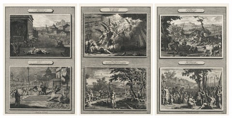 Antique Biblical Engravings, Mortier Amsterdam, Genesis & Apocalypse, c.1700