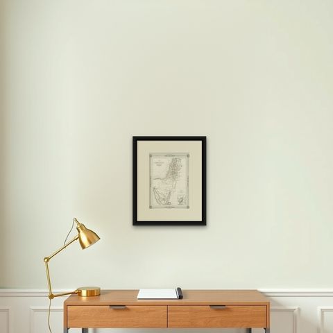 Holy Land Map, Jerusalem & Sinai, Dufour Biblical Map, Paris 1846, shown framed on a wall, true to size