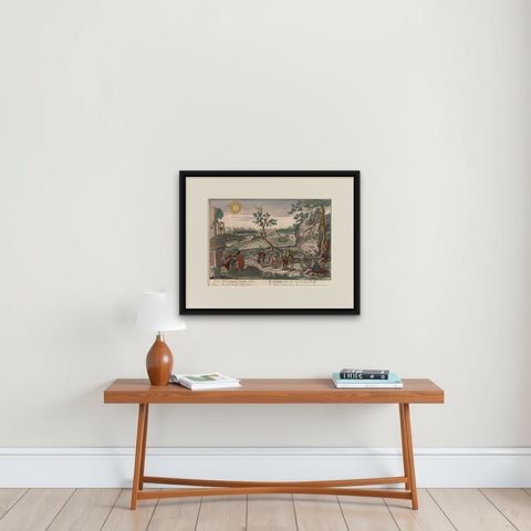Optica Print of Joseph Relating His Dream to His Brothers, 1770, Biblical Scene, shown framed on a wall, true to size