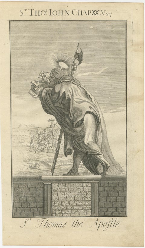 St. Thomas Apostle Engraving, John XX Doubting Thomas c.1735, view 2