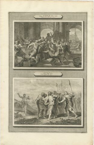 Absalom Has Amnon Killed and Shimei Curses David, Pieter Mortier, circa 1700