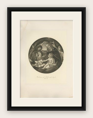 Antique Print of 'Madonna and Child with Angels' Made after Botticelli 'c.1890', shown framed