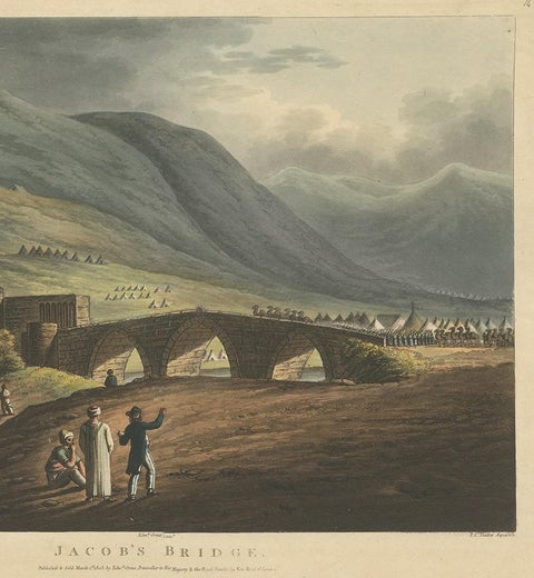 Jacob’s Bridge, Aquatint View of Syria & Holy Land by Spilsbury, 1803, view 4
