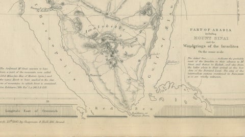 Ancient Syria Map Including Palestine, Jerusalem & Mount Sinai, 1843, close-up 3