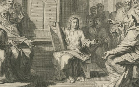 Massacre of the Innocents & Christ among the Doctors, Pieter Mortier, ca. 1700, close-up 3