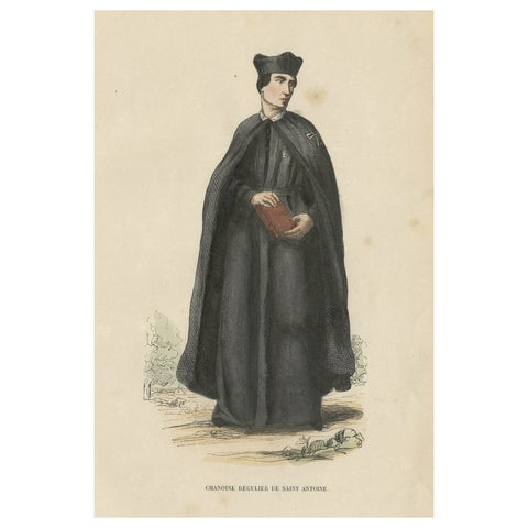 Antique Print of a Member of the Order of Saint Anthony, Ethiopia, 1845