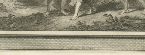 Absalom Has Amnon Killed and Shimei Curses David, Pieter Mortier, circa 1700, close-up 1